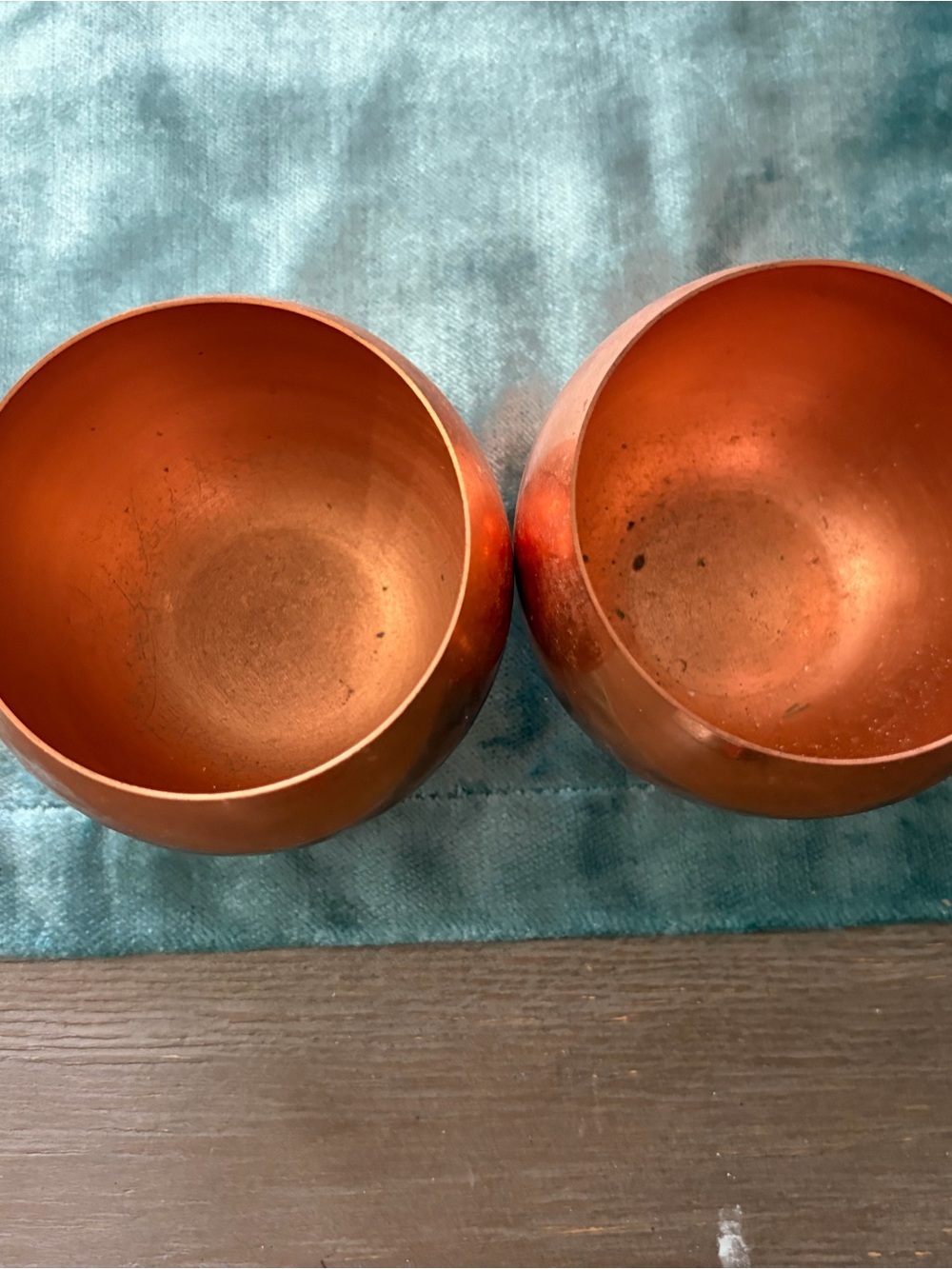 Copper Finish Round Votive Holders - Pair - Picture 2 of 5